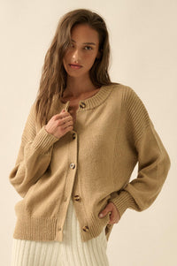 Promise the Label Textured Knit Buttoned Cardigan - ShopPromesa