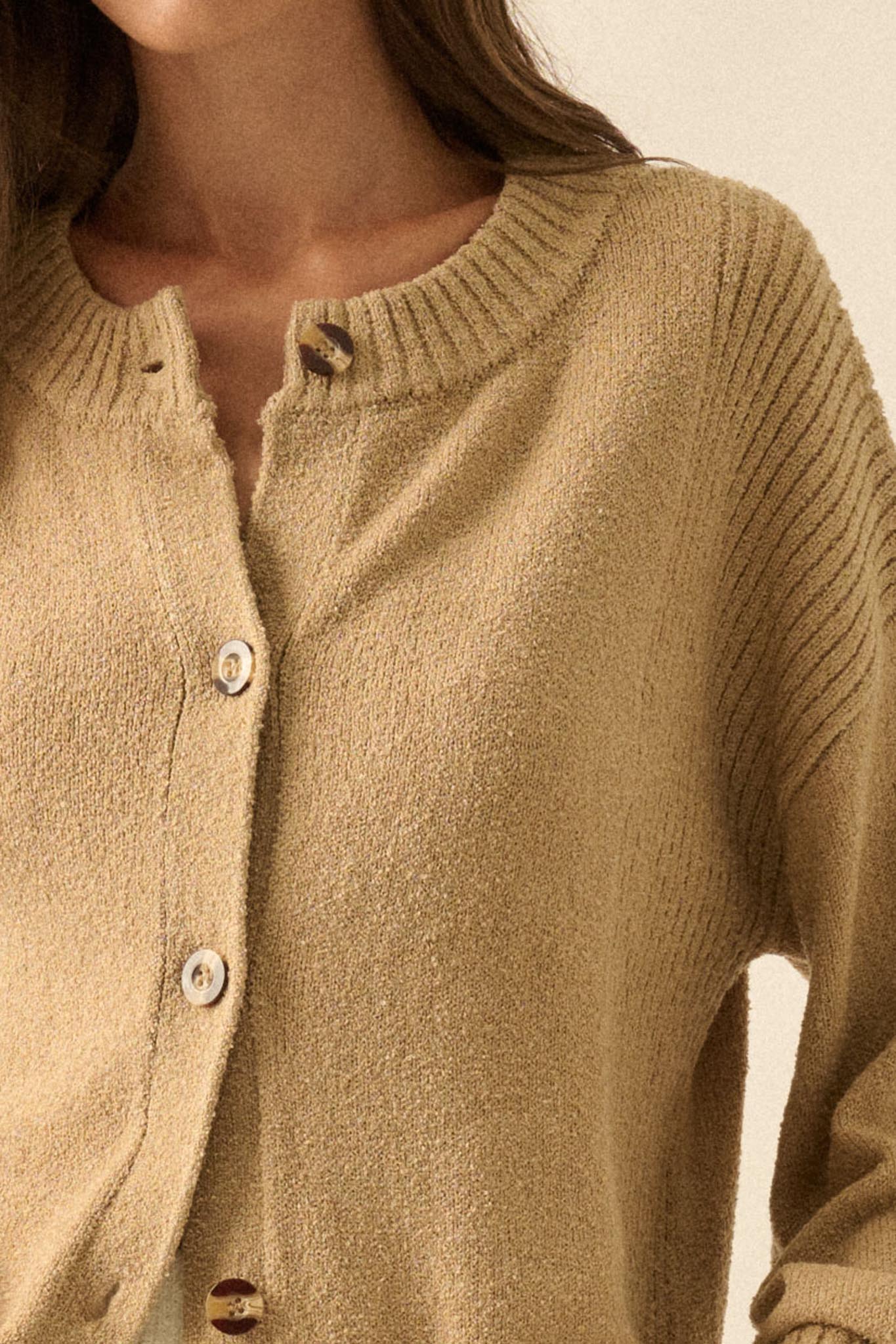 Promise the Label Textured Knit Buttoned Cardigan - ShopPromesa