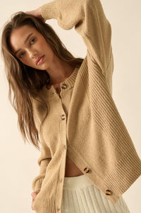 Promise the Label Textured Knit Buttoned Cardigan - ShopPromesa