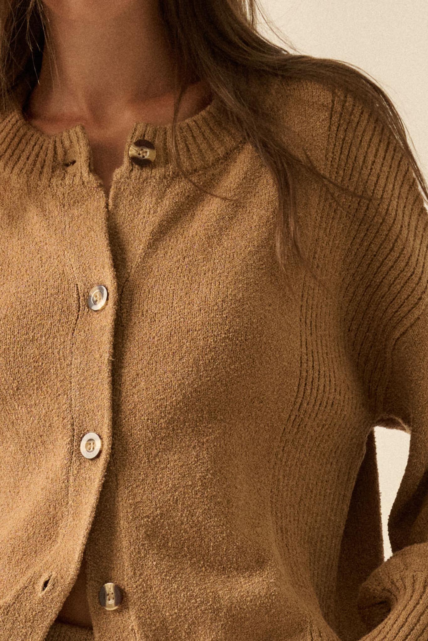 Promise the Label Textured Knit Buttoned Cardigan - ShopPromesa