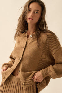 Promise the Label Textured Knit Buttoned Cardigan - ShopPromesa