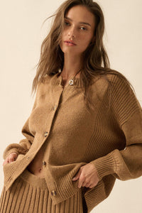 Promise the Label Textured Knit Buttoned Cardigan - ShopPromesa