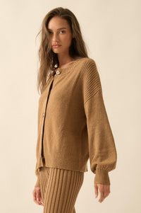 Promise the Label Textured Knit Buttoned Cardigan - ShopPromesa
