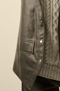 Born to Ride Vegan Leather Snap-Front Vest - ShopPromesa