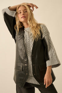 Born to Ride Vegan Leather Snap-Front Vest - ShopPromesa