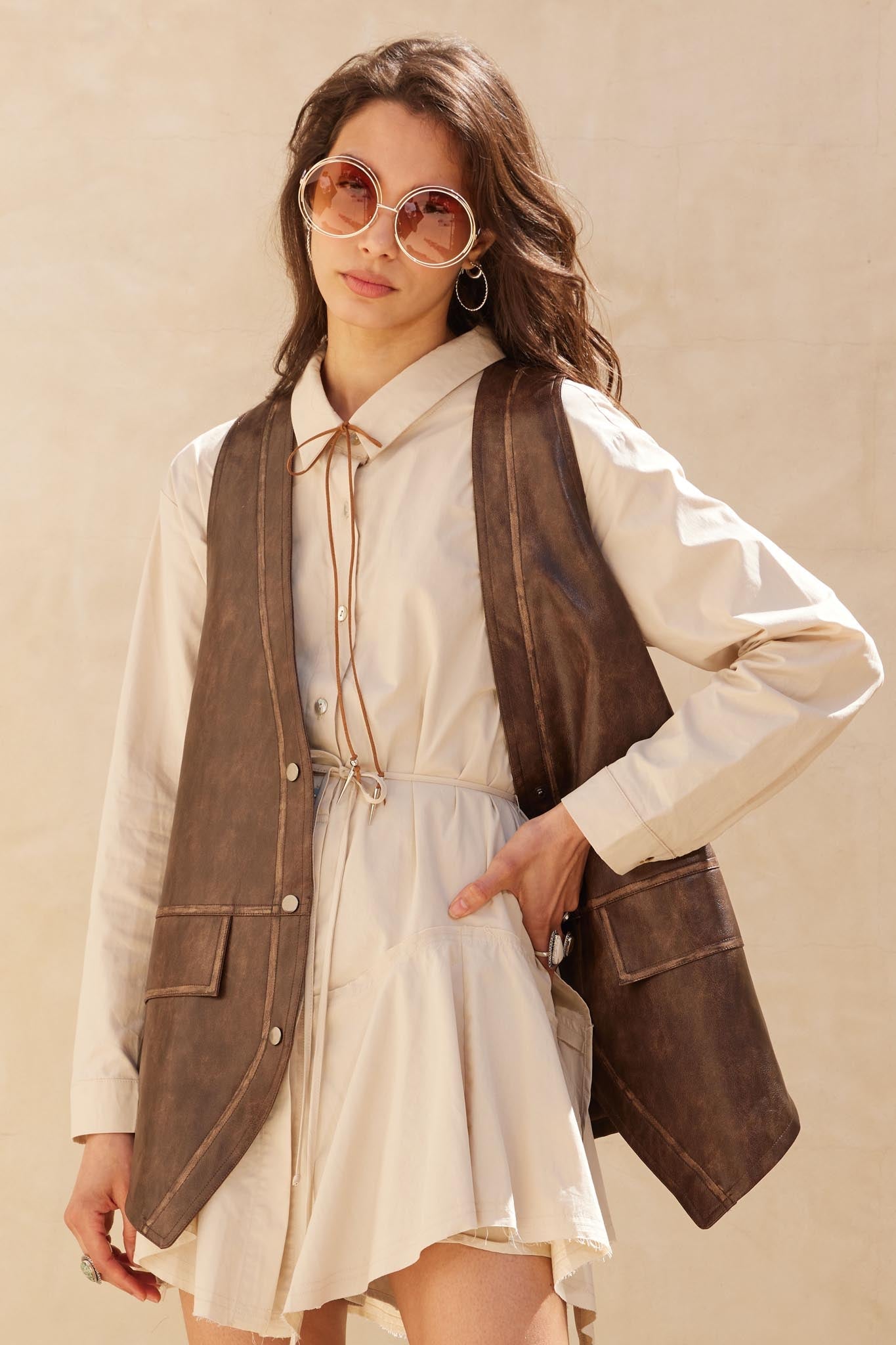 Born to Ride Vegan Leather Snap-Front Vest - ShopPromesa