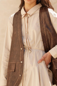 Born to Ride Vegan Leather Snap-Front Vest - ShopPromesa