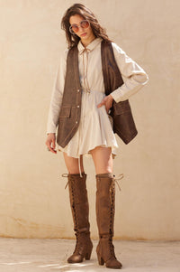 Born to Ride Vegan Leather Snap-Front Vest - ShopPromesa