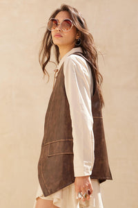 Born to Ride Vegan Leather Snap-Front Vest - ShopPromesa