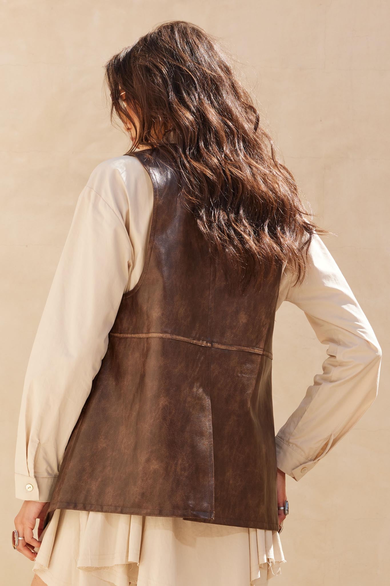 Born to Ride Vegan Leather Snap-Front Vest - ShopPromesa
