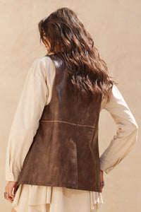 Born to Ride Vegan Leather Snap-Front Vest - ShopPromesa