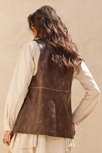 Born to Ride Vegan Leather Snap-Front Vest - ShopPromesa
