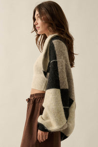 Across the Board Argyle Knit Shrug Cardigan - ShopPromesa