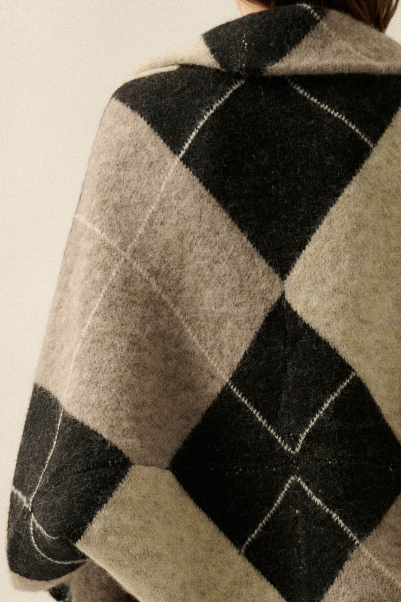 Across the Board Argyle Knit Shrug Cardigan - ShopPromesa