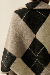 Across the Board Argyle Knit Shrug Cardigan - ShopPromesa