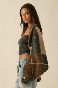 Across the Board Argyle Knit Shrug Cardigan - ShopPromesa
