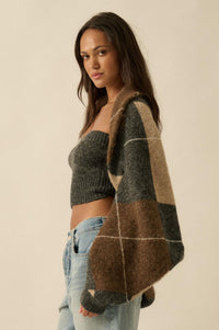 Across the Board Argyle Knit Shrug Cardigan - ShopPromesa