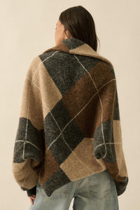 Across the Board Argyle Knit Shrug Cardigan - ShopPromesa