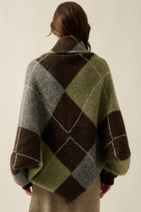Across the Board Argyle Knit Shrug Cardigan - ShopPromesa