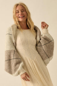 Across the Way Argyle Knit Shrug Cardigan - ShopPromesa
