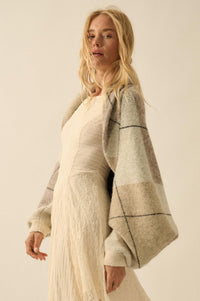 Across the Way Argyle Knit Shrug Cardigan - ShopPromesa