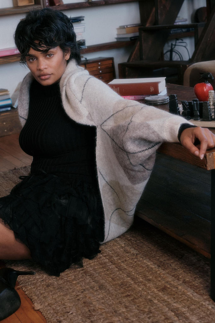 Across the Way Argyle Knit Shrug Cardigan - ShopPromesa