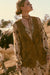 Sweet Meadow Floral-Embroidered Vegan Suede Vest