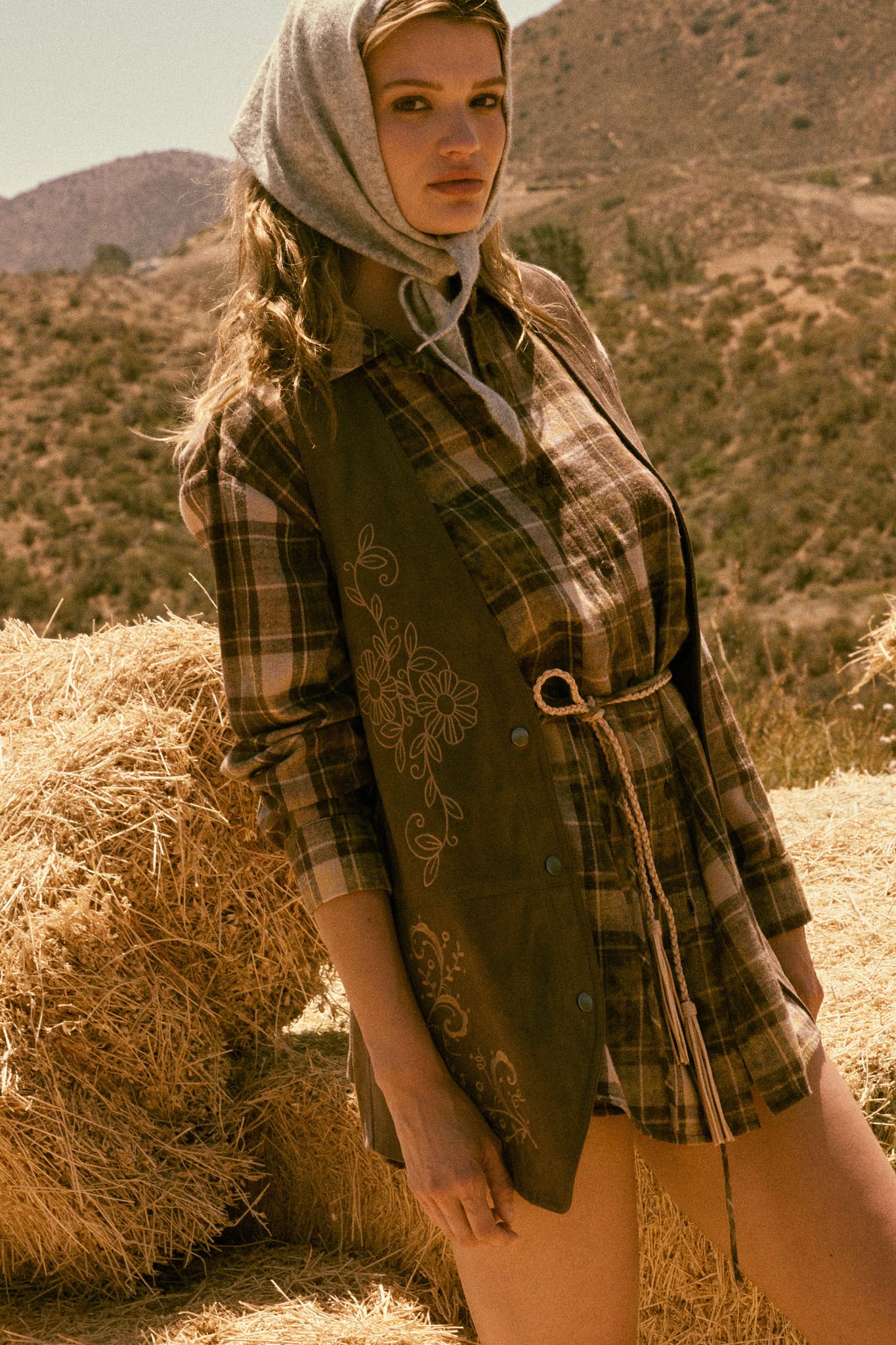 Sweet Meadow Floral-Embroidered Vegan Suede Vest - ShopPromesa