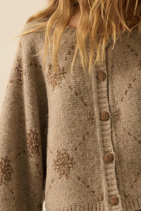 Soft as Snow Button-Front Snowflake Cardigan - ShopPromesa