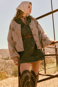 Soft as Snow Button-Front Snowflake Cardigan - ShopPromesa