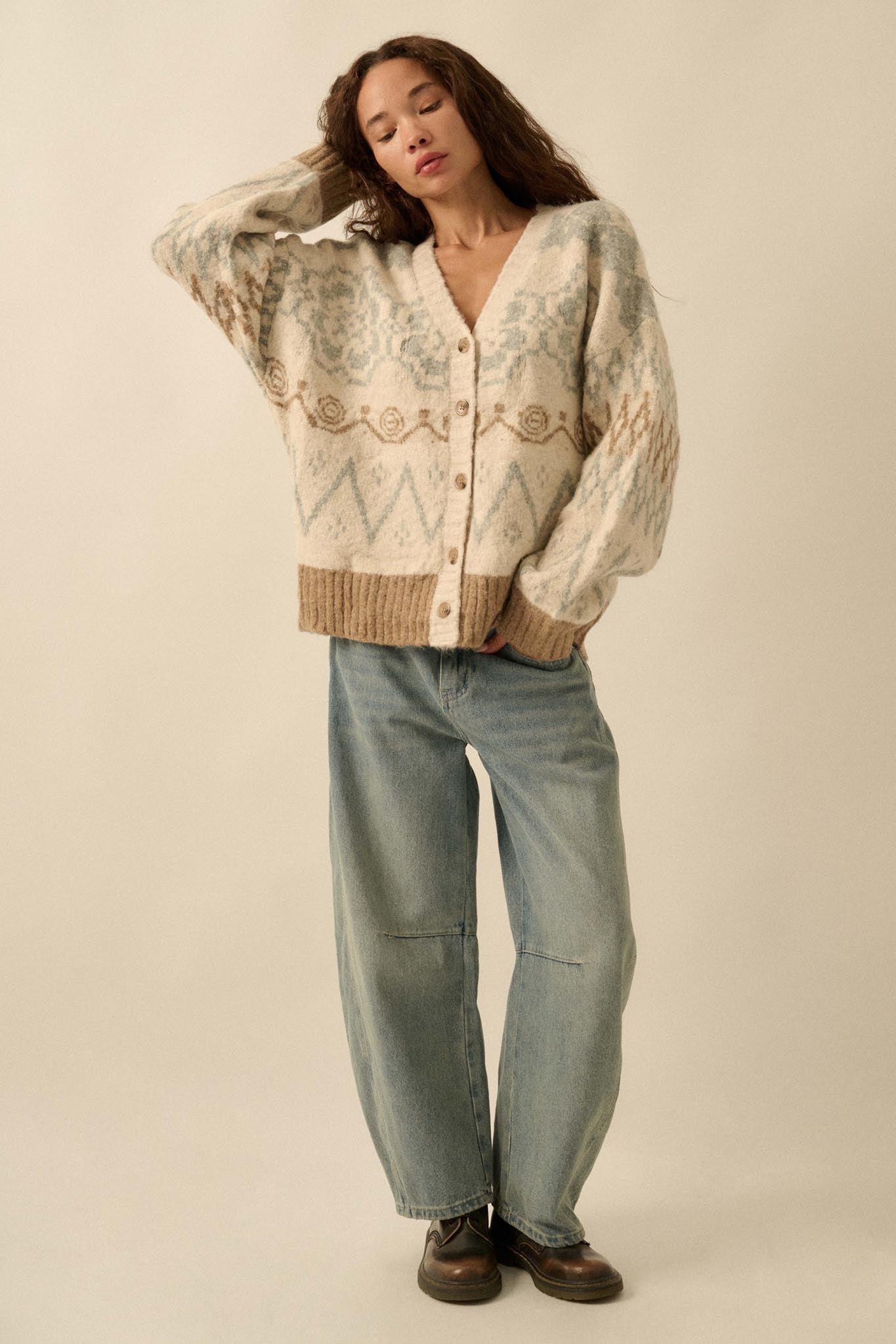 Summit Trail Brushed Alpine-Knit Cardigan