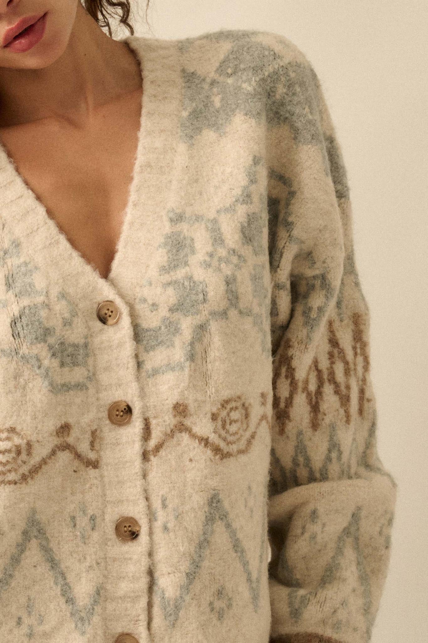 Summit Trail Brushed Alpine-Knit Cardigan