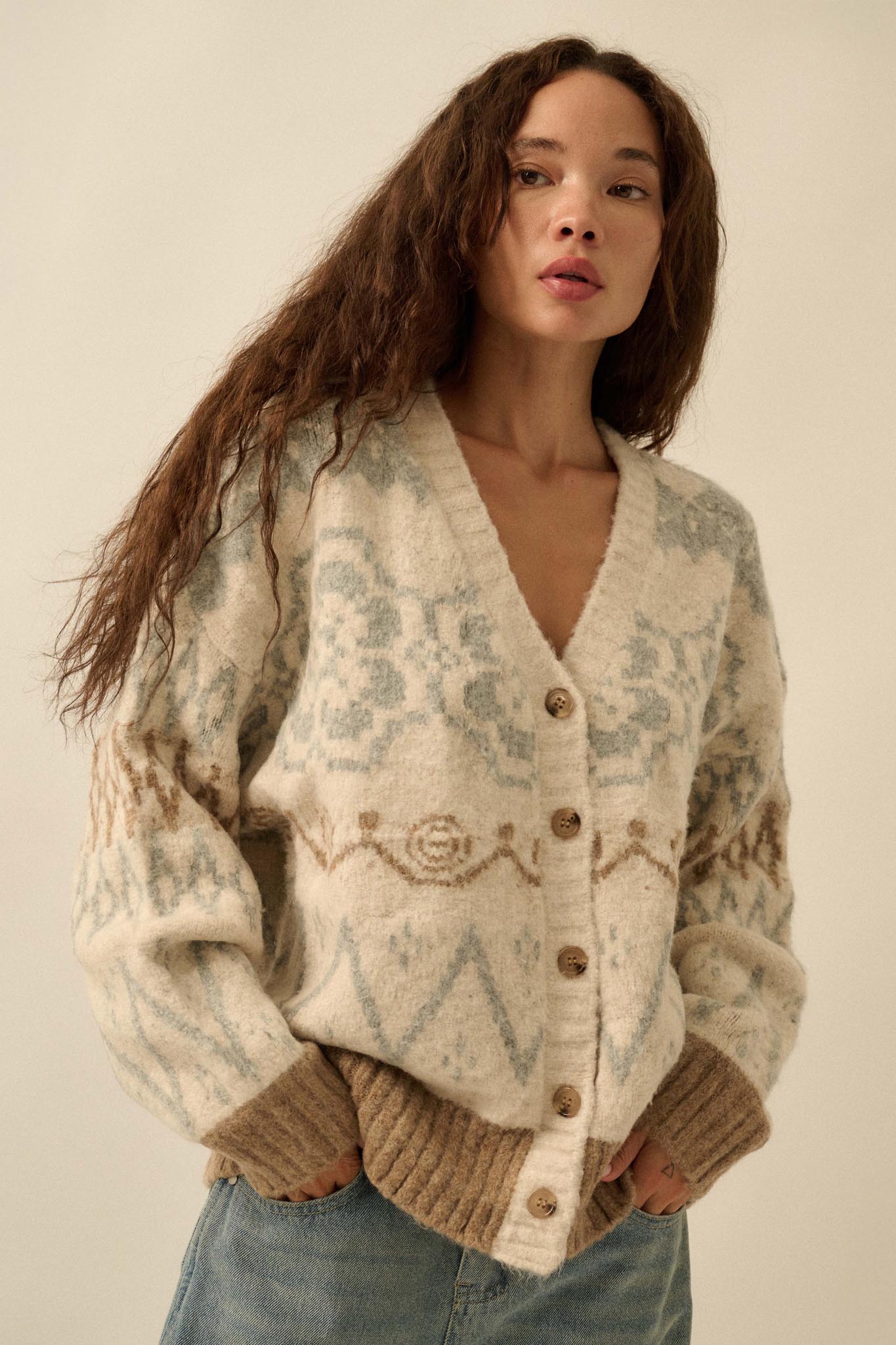 Summit Trail Brushed Alpine-Knit Cardigan