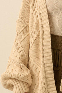 Twist Me Around Cable Knit Oversize Cardigan - ShopPromesa