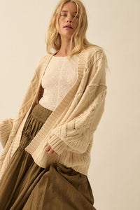 Twist Me Around Cable Knit Oversize Cardigan - ShopPromesa