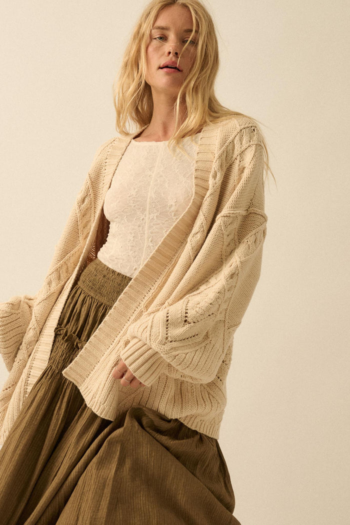 Twist Me Around Cable Knit Oversize Cardigan - ShopPromesa