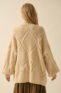 Twist Me Around Cable Knit Oversize Cardigan - ShopPromesa
