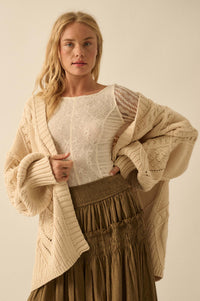 Twist Me Around Cable Knit Oversize Cardigan - ShopPromesa