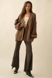 Twist Me Around Cable Knit Oversize Cardigan - ShopPromesa