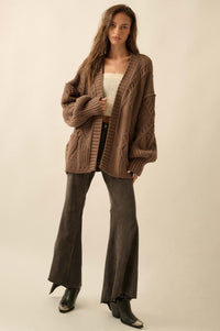 Twist Me Around Cable Knit Oversize Cardigan - ShopPromesa