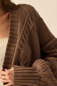 Twist Me Around Cable Knit Oversize Cardigan - ShopPromesa