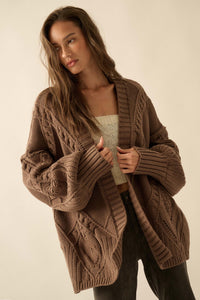 Twist Me Around Cable Knit Oversize Cardigan - ShopPromesa