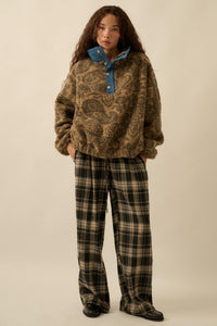 Dare to Dream Paisley Fleece Half-Zip Pullover - ShopPromesa