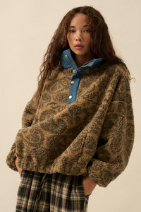 Dare to Dream Paisley Fleece Half-Zip Pullover - ShopPromesa