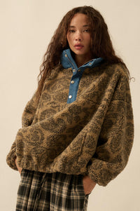 Dare to Dream Paisley Fleece Half-Zip Pullover - ShopPromesa