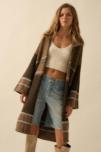 Good Earth Striped Open-Front Duster Cardigan - ShopPromesa