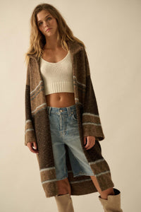 Good Earth Striped Open-Front Duster Cardigan - ShopPromesa