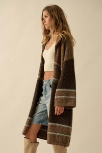 Good Earth Striped Open-Front Duster Cardigan - ShopPromesa