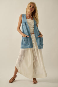 One of These Days Denim Open-Front Cargo Vest - ShopPromesa