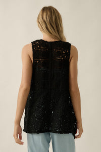 Find Your Bliss Crochet Open-Front Vest - ShopPromesa